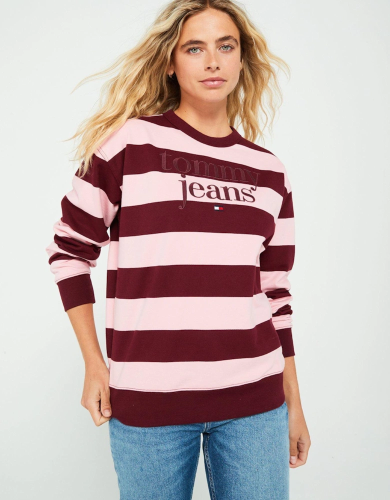 Stripe Logo Sweatshirt - Red