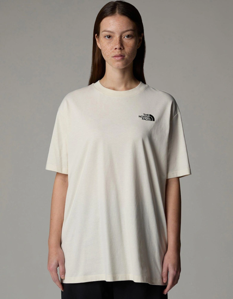 Womens Short Sleeve Essential Oversize T-shirt - White