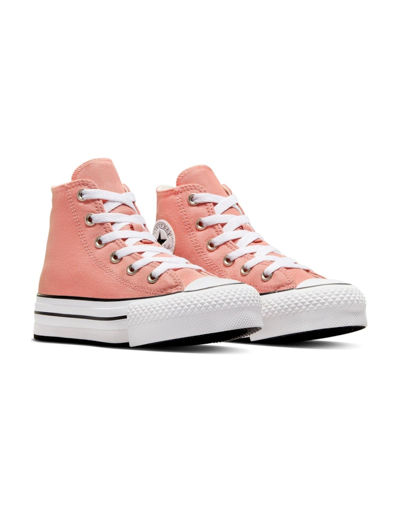 Kids Girls Seasonal Colour Canvas Hi Trainers - Light Orange