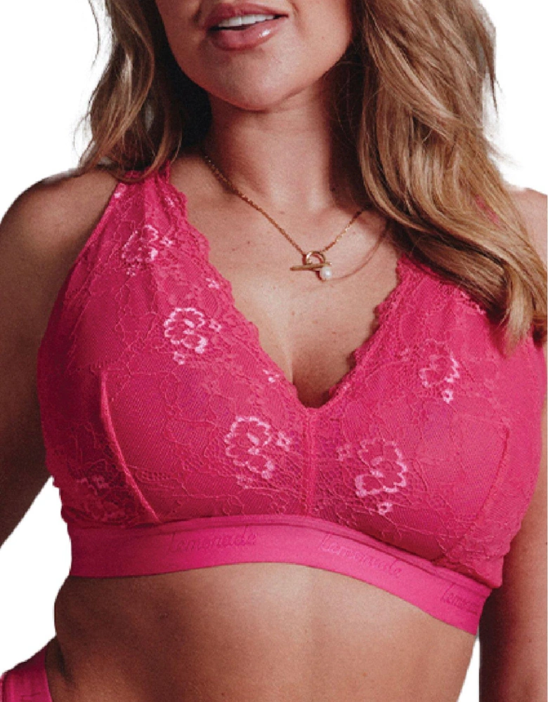 Lace Fuller Cup Bra - Neon Pink