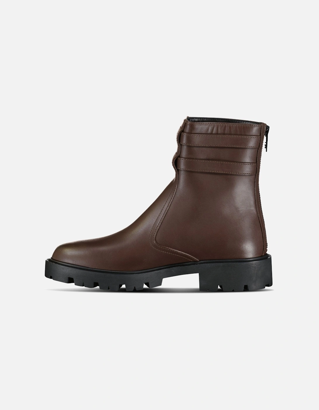 Margaret Calfskin Double Buckle Brown Boots