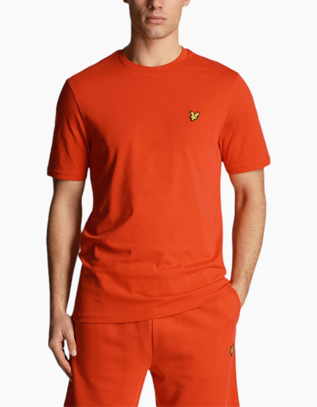 Men's Lyle Scott Mens Short Sleeve T Shirts Regular Fit Crew Neck Summer Cotton Tee - Red - Size: 42