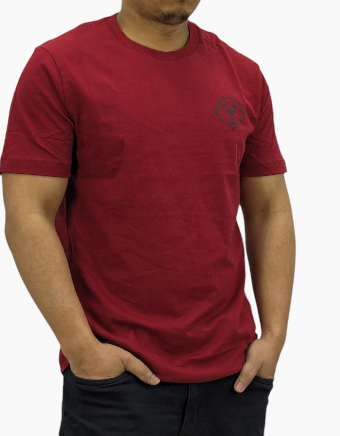 True Religion Men's True Religion 107816 Mens T Shirts Short Sleeve Buddha Face Summer Crew Neck Tee - Red