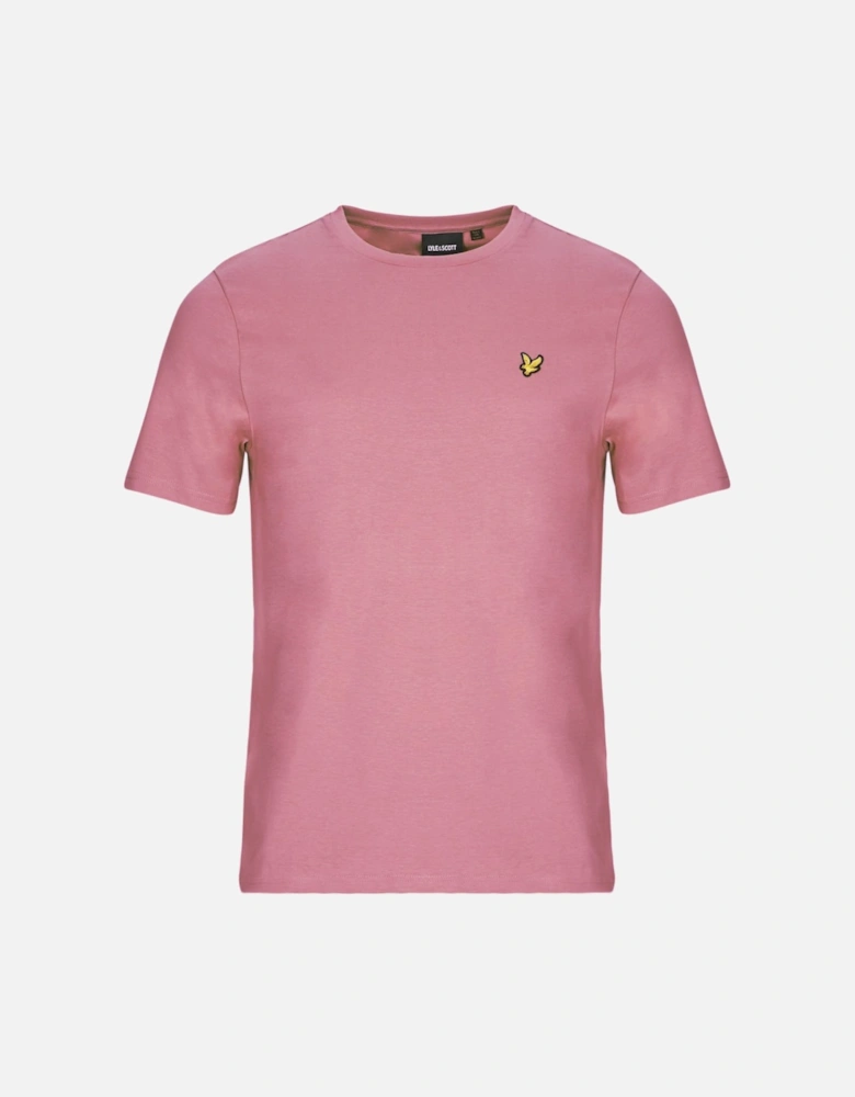 Lyle Scott Brand Chest Logo Palm Pink T Shirt