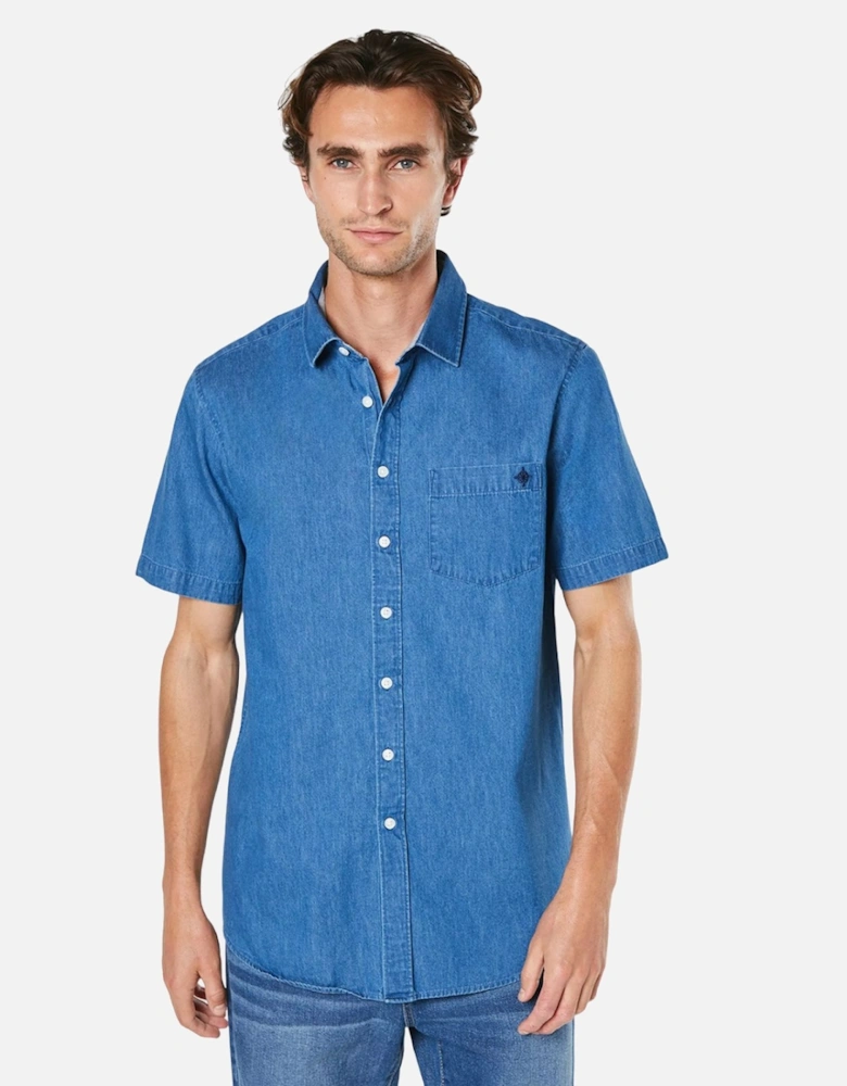 Mens Denim Short-Sleeved Shirt