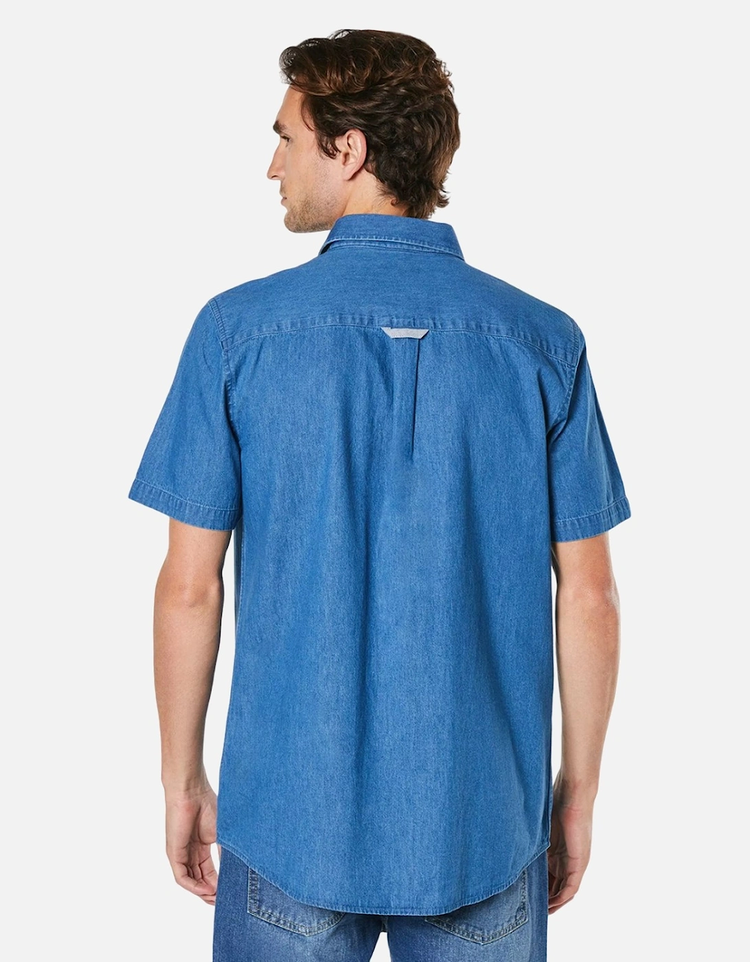 Mens Denim Short-Sleeved Shirt