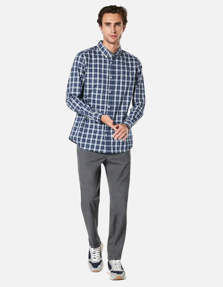 Mens Mono Check Long-Sleeved Shirt