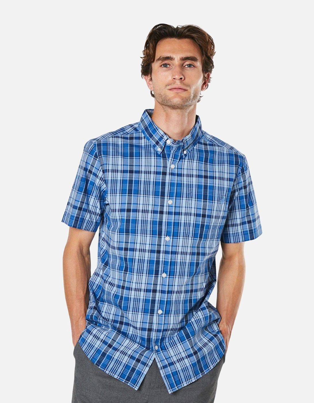 Mens Blake Check Short-Sleeved Shirt, 4 of 3