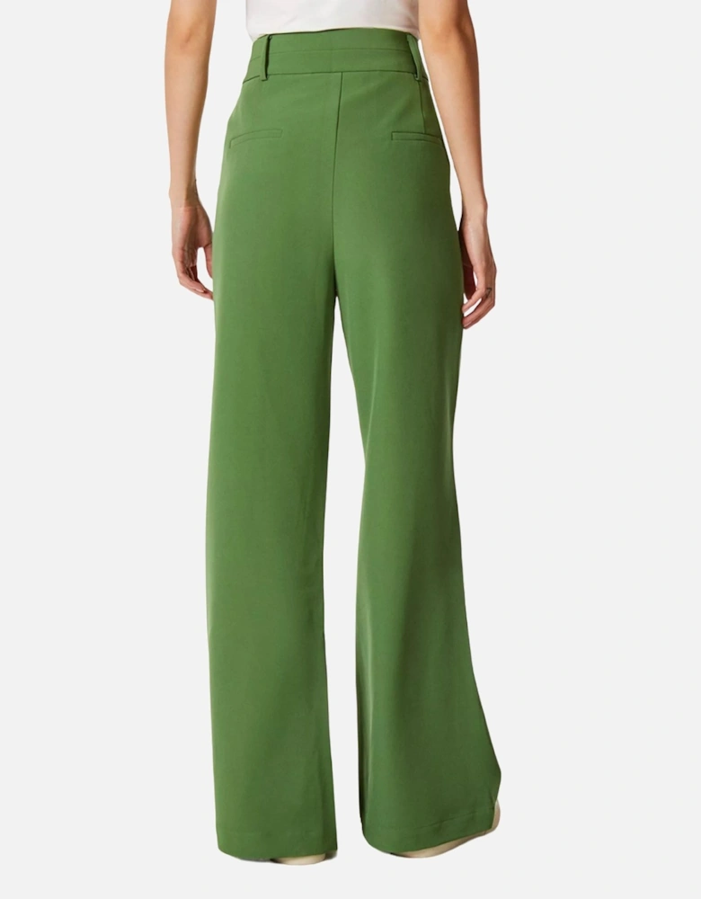 Womens/Ladies High Waist Wide Leg Trousers