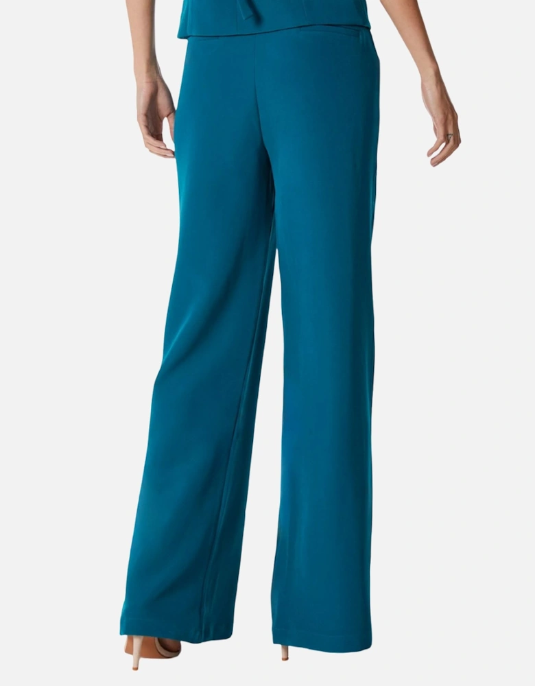 Womens/Ladies High Waist Wide Leg Trousers