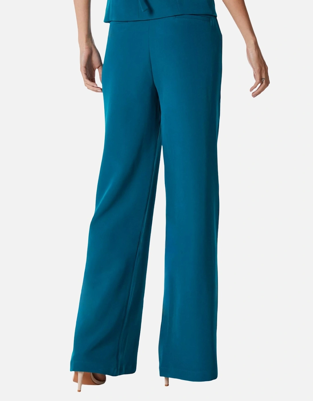 Womens/Ladies High Waist Wide Leg Trousers