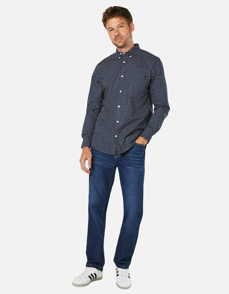 Mens Geometric Long-Sleeved Shirt