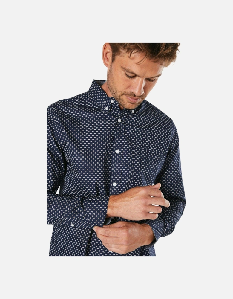 Mens Geometric Long-Sleeved Shirt