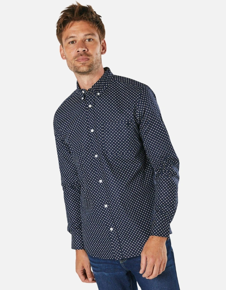 Mens Geometric Long-Sleeved Shirt