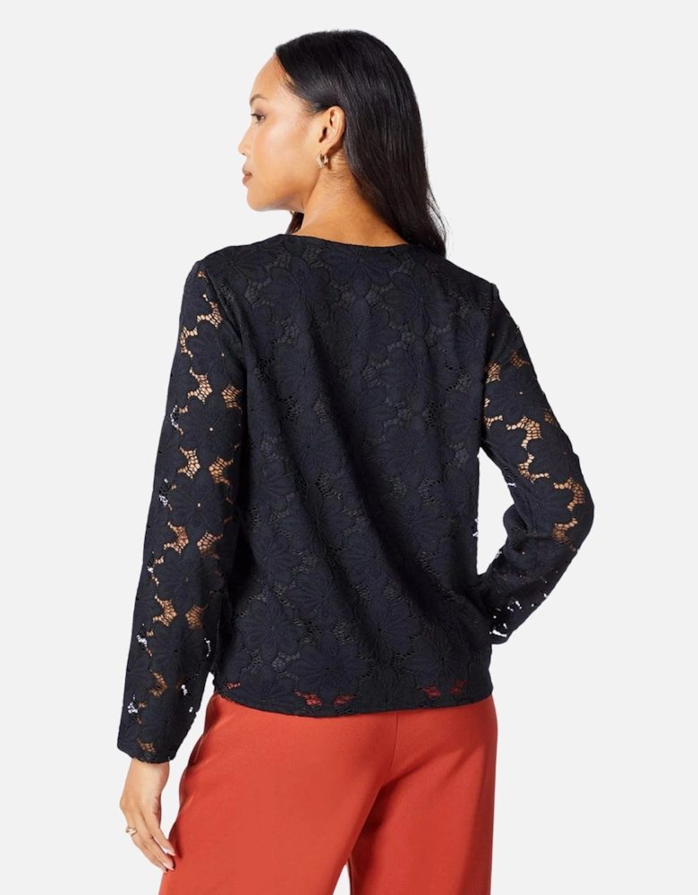 Womens/Ladies Lace Long-Sleeved Top