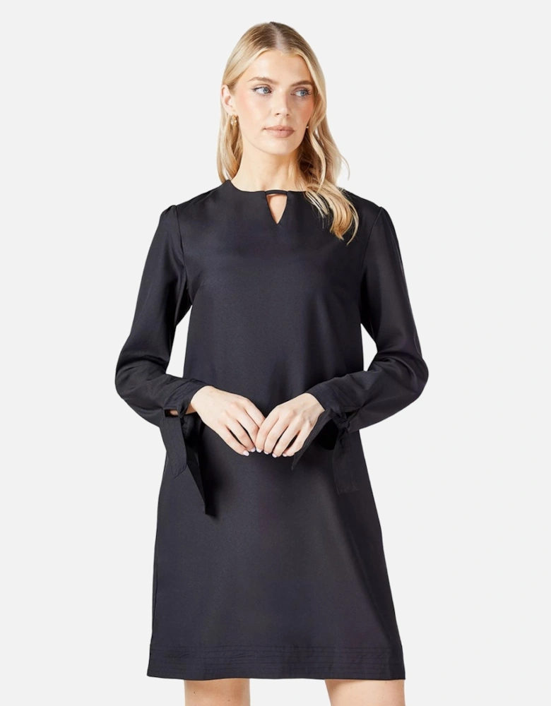 Womens/Ladies Crepe Stitch Detail Shift Dress