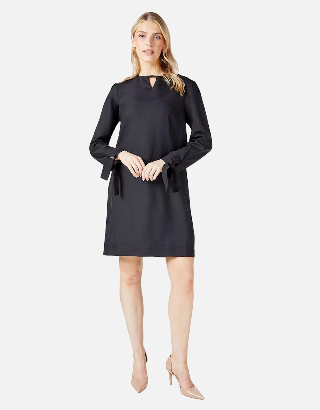 Womens/Ladies Crepe Stitch Detail Shift Dress