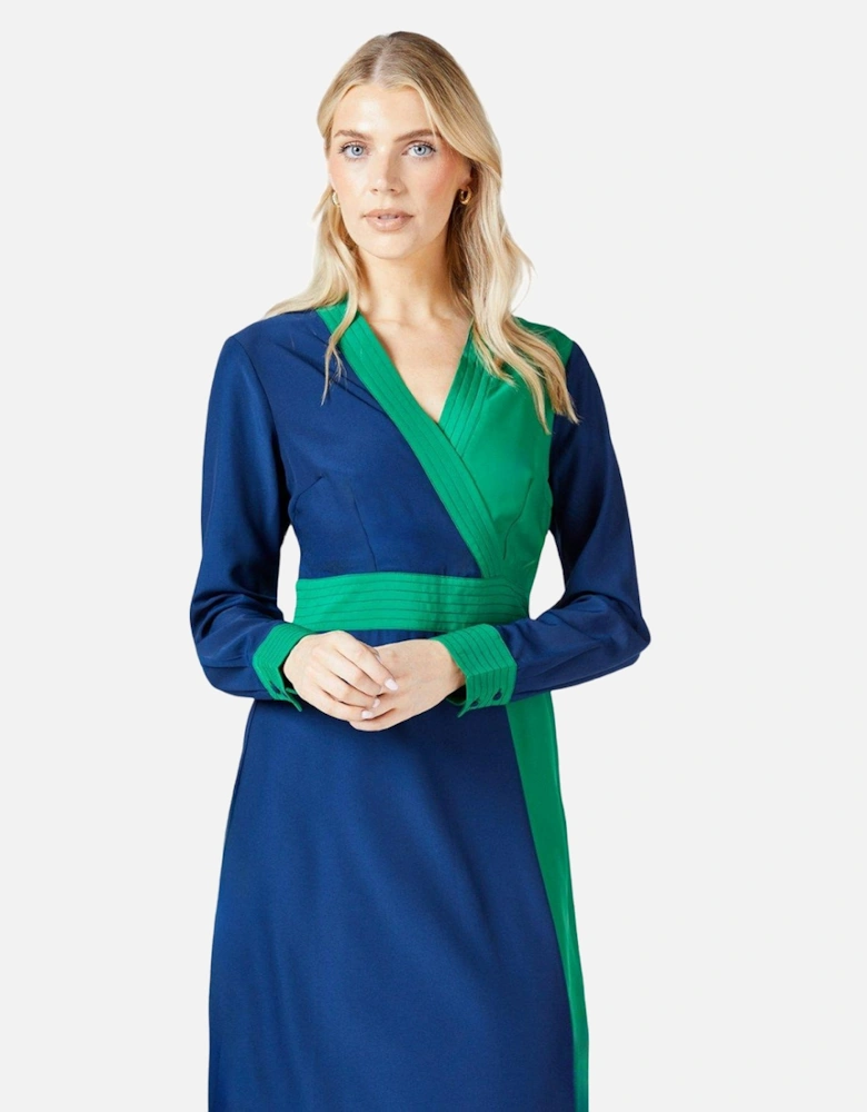 Womens/Ladies Contrast Detail Midi Dress