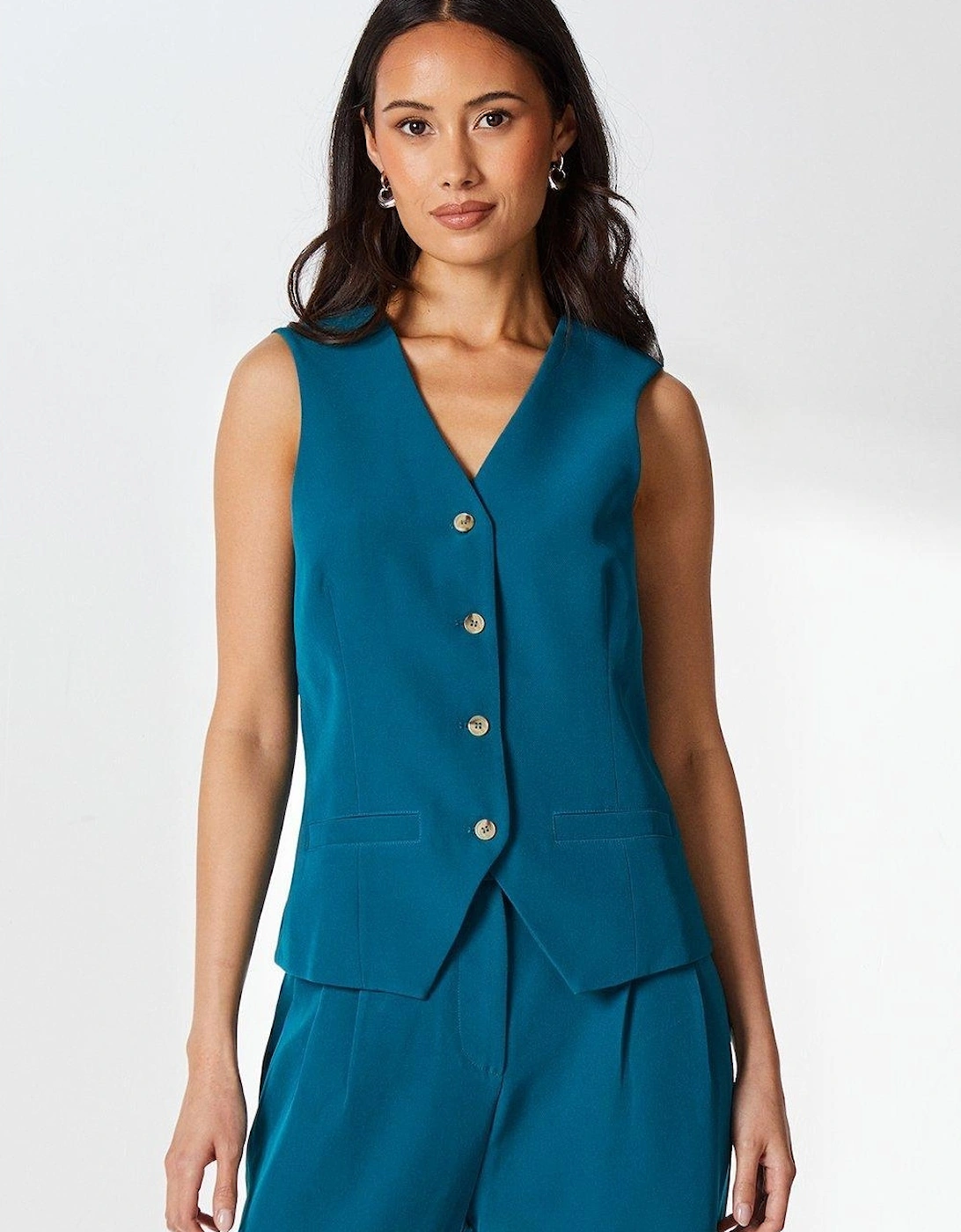 Womens/Ladies Button-Down Waistcoat, 2 of 1