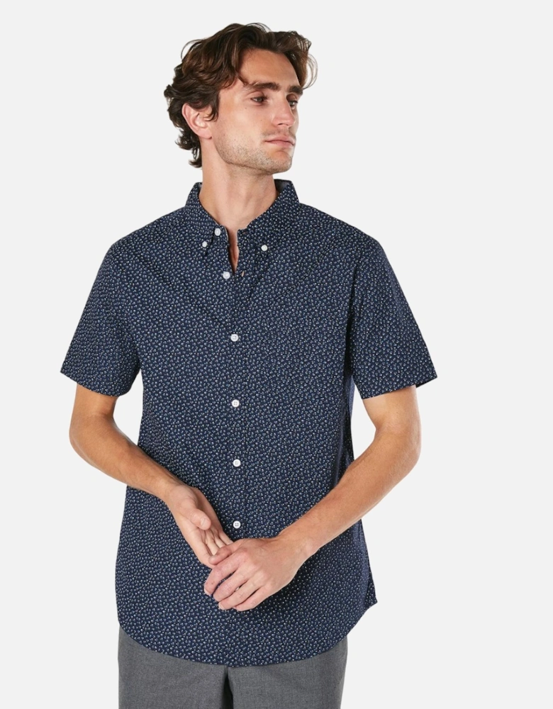 Mens Peak Ditsy Print Short-Sleeved Shirt