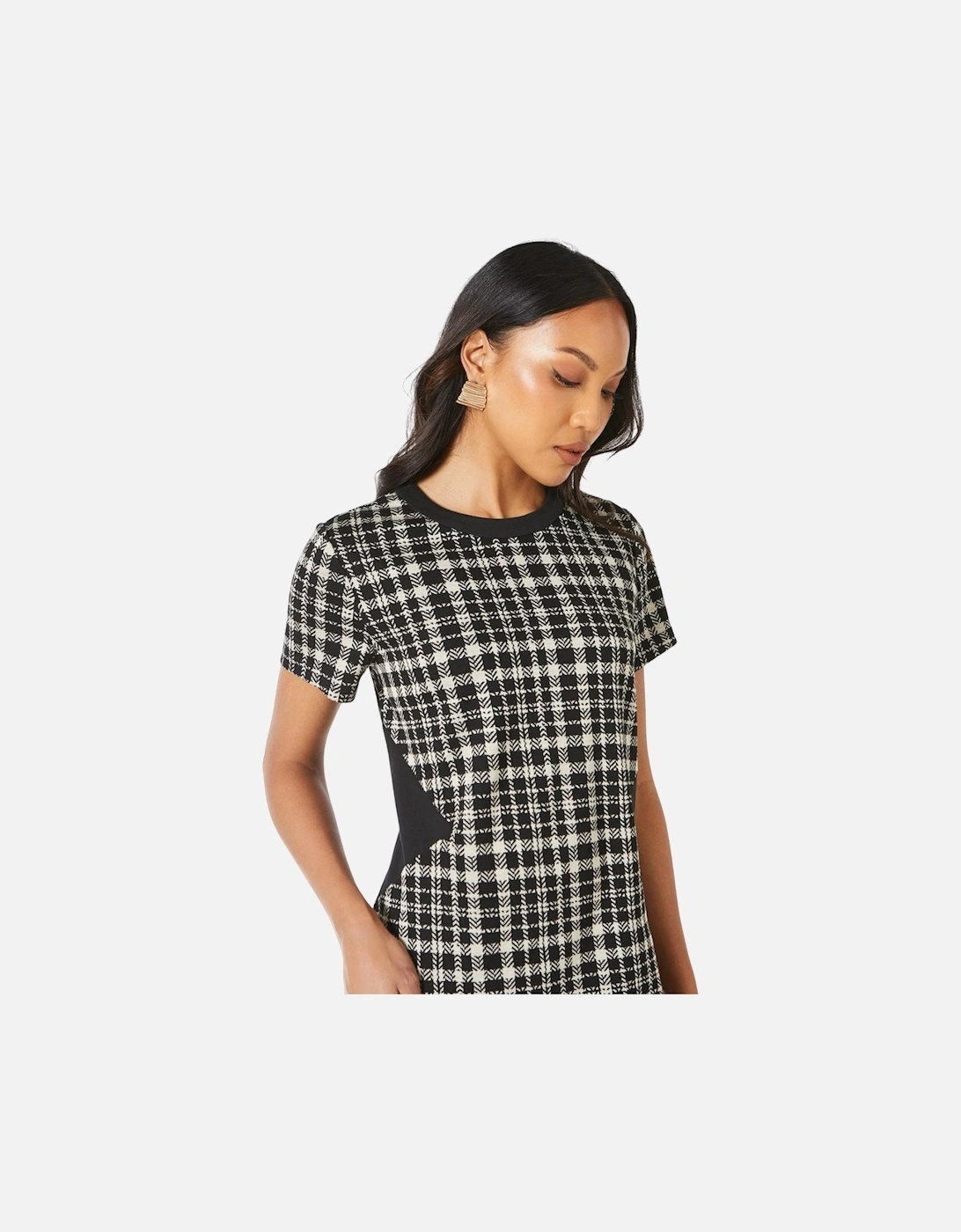 Womens/Ladies Checked Jacquard Shift Dress