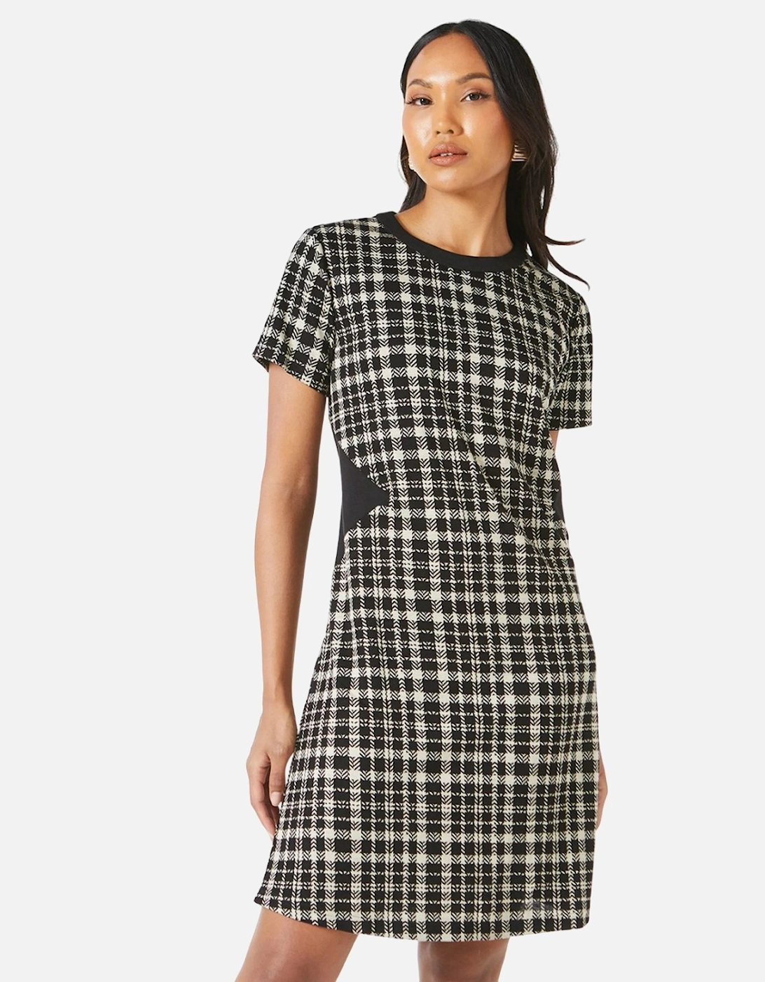 Womens/Ladies Checked Jacquard Shift Dress, 5 of 4