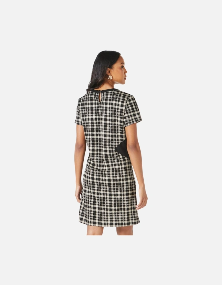 Womens/Ladies Checked Jacquard Shift Dress