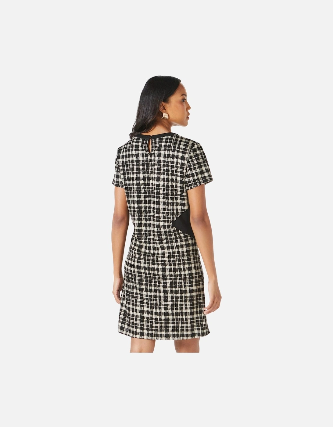 Womens/Ladies Checked Jacquard Shift Dress