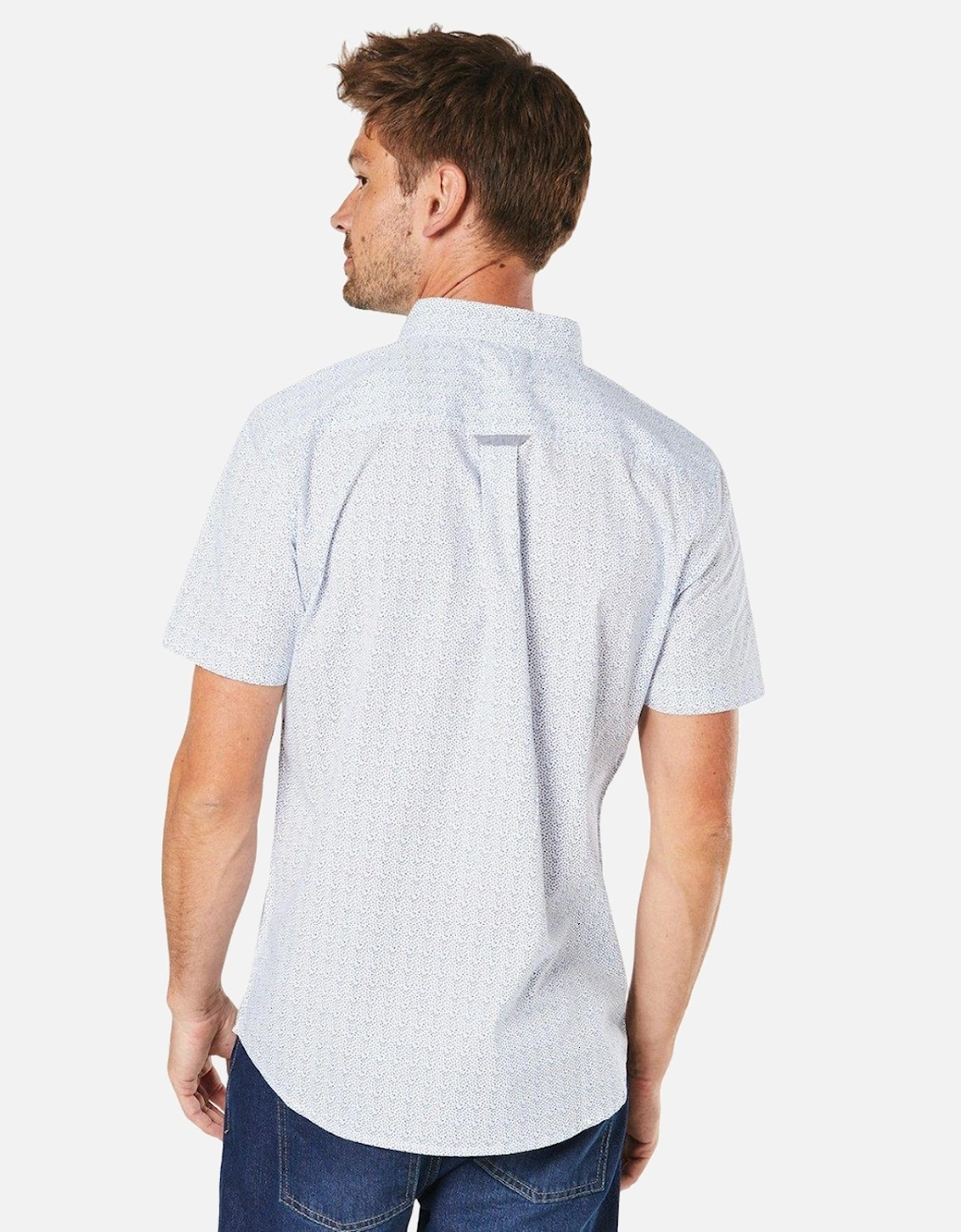 Mens Geo Dot Print Short-Sleeved Shirt