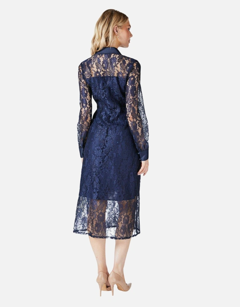 Womens/Ladies Lace Shirt Dress