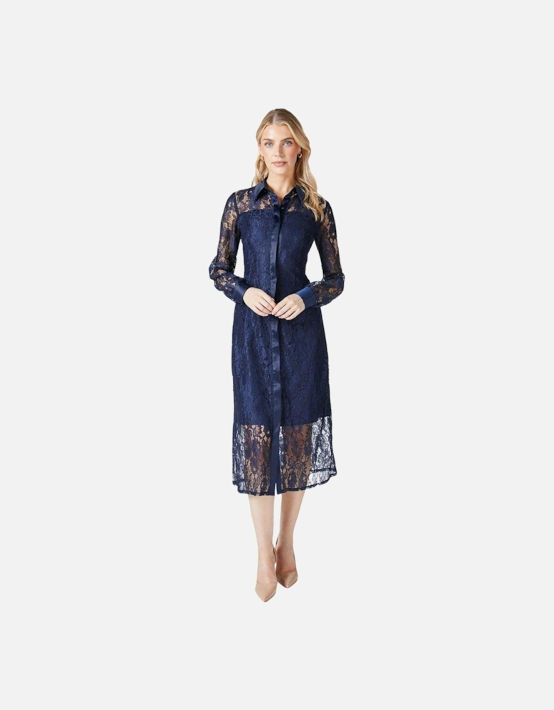 Womens/Ladies Lace Shirt Dress