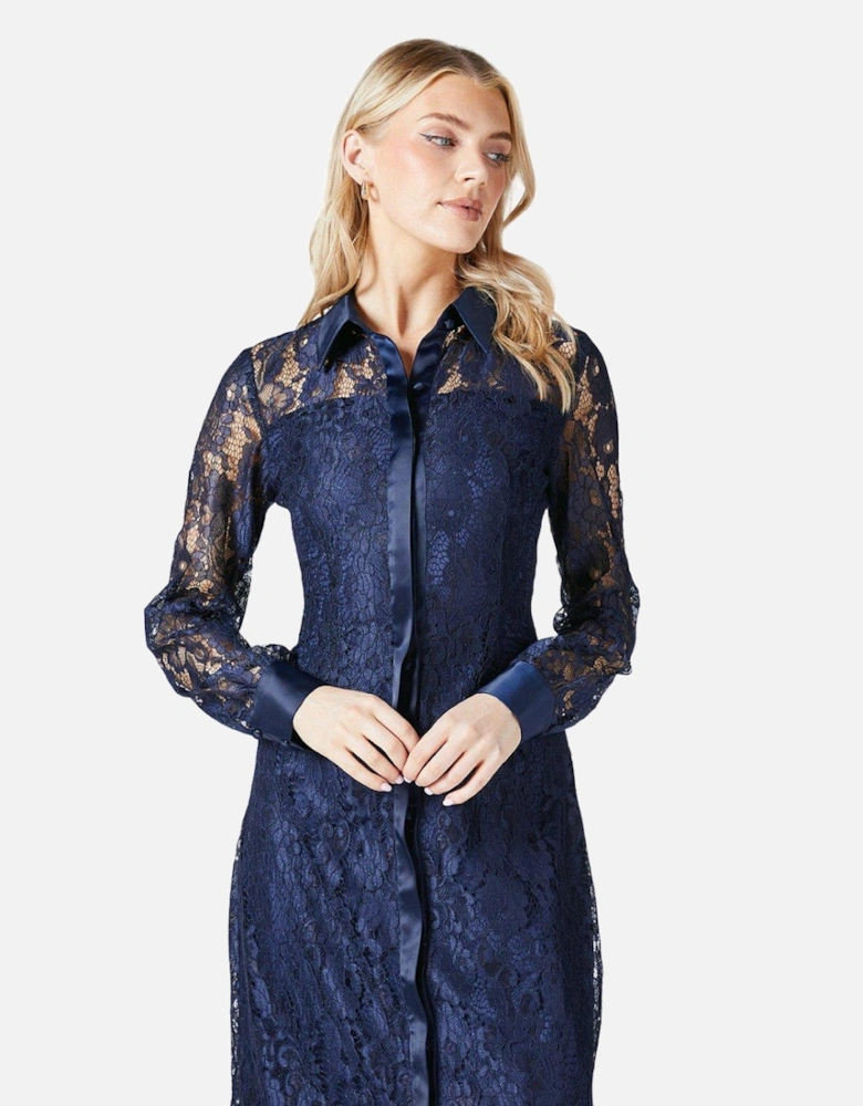 Womens/Ladies Lace Shirt Dress