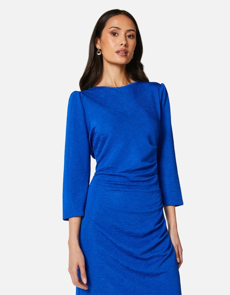 Womens/Ladies Textured Jersey Front Seam Detail Midi Dress