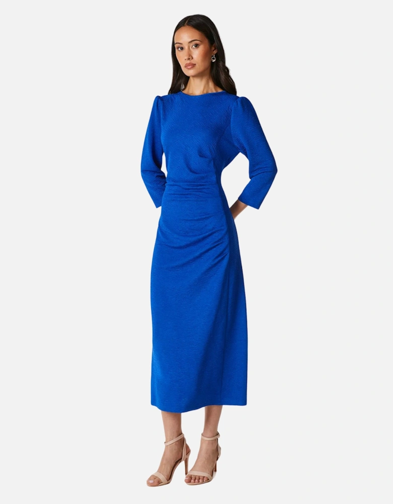 Womens/Ladies Textured Jersey Front Seam Detail Midi Dress