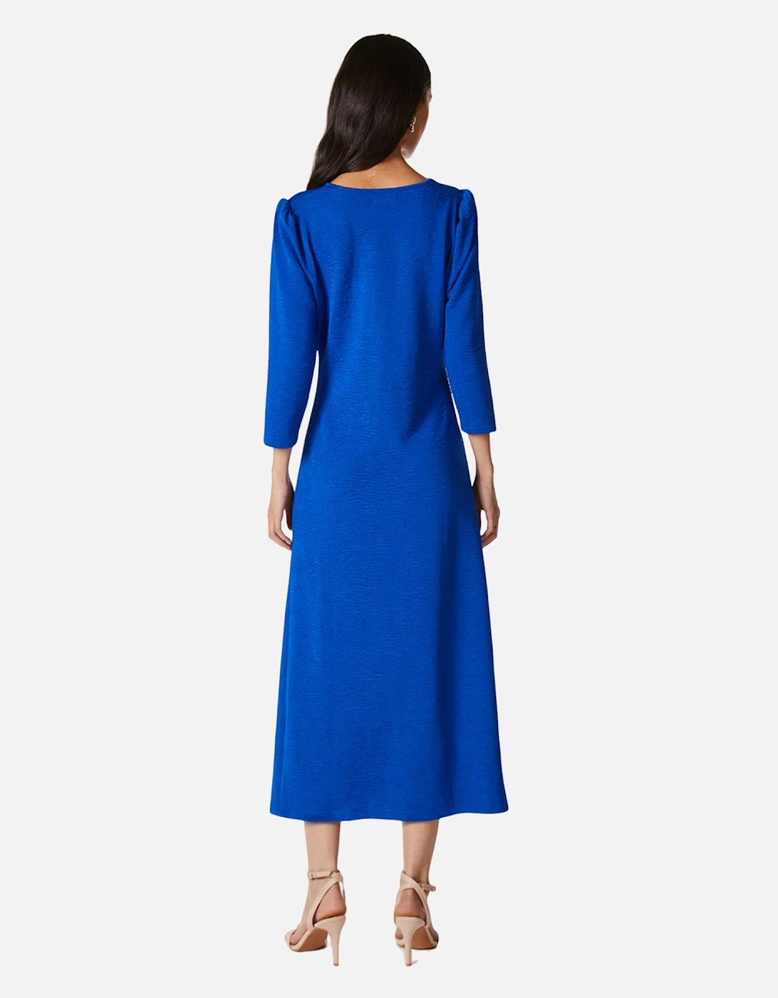 Womens/Ladies Textured Jersey Front Seam Detail Midi Dress