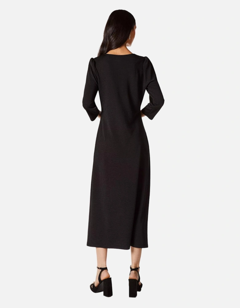 Womens/Ladies Textured Jersey Front Seam Detail Midi Dress