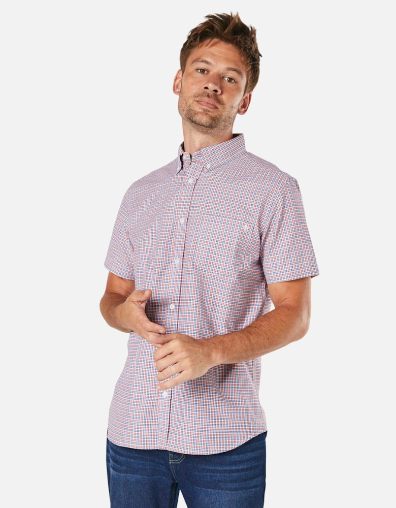 Mens Wall Checked Short-Sleeved Shirt