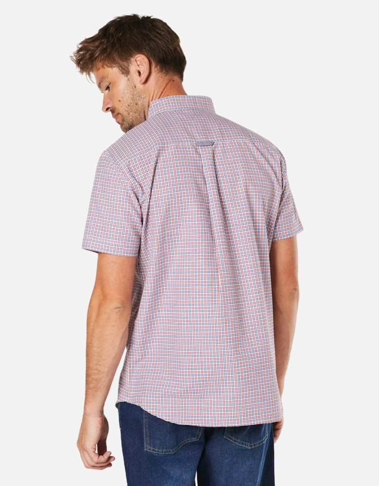 Mens Wall Checked Short-Sleeved Shirt