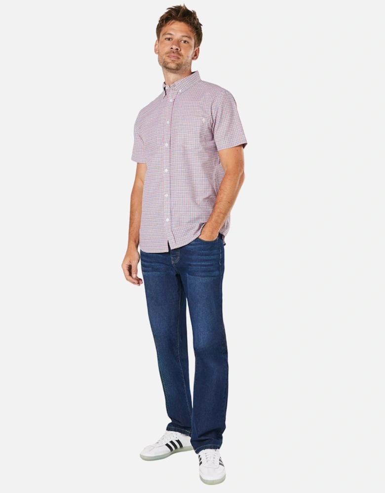 Mens Wall Checked Short-Sleeved Shirt