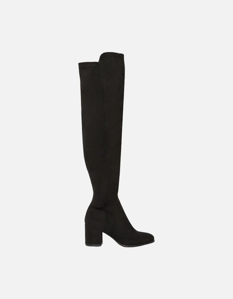 Womens/Ladies Kelly Suedette Stretch Knee-High Boots