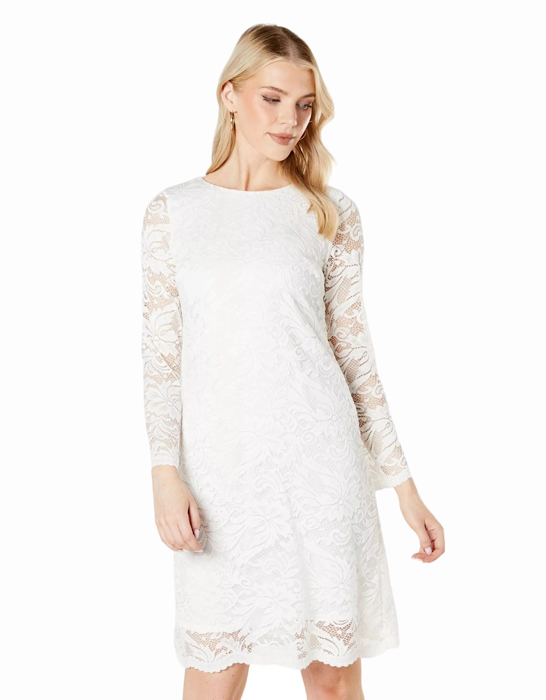 Womens/Ladies Lace 3/4 Sleeve Dress, 4 of 3