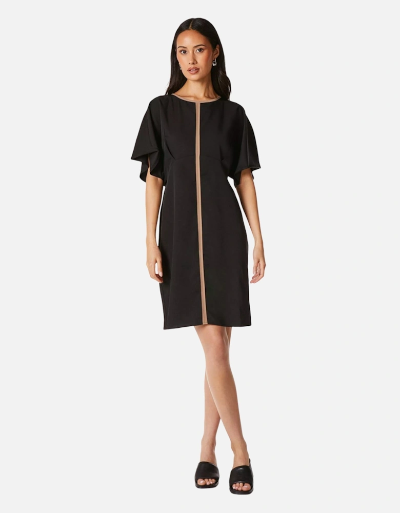 Womens/Ladies Contrast Detail Dress