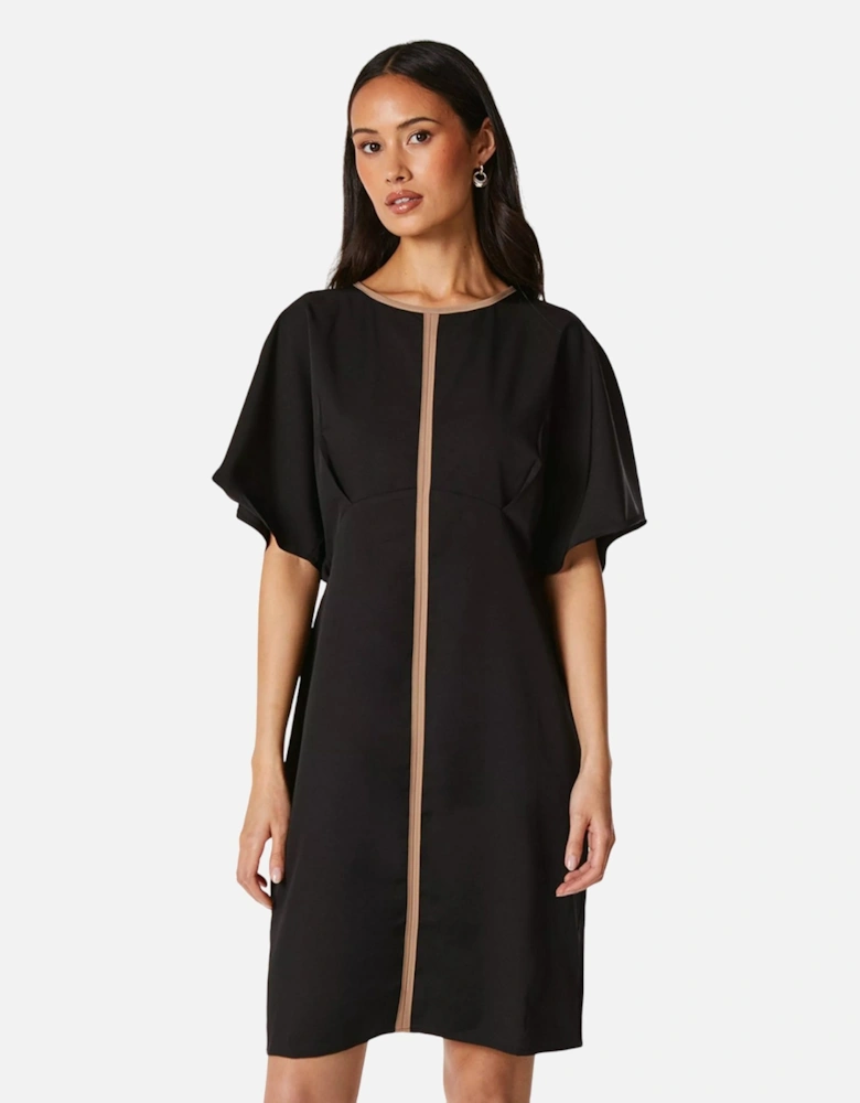 Womens/Ladies Contrast Detail Dress