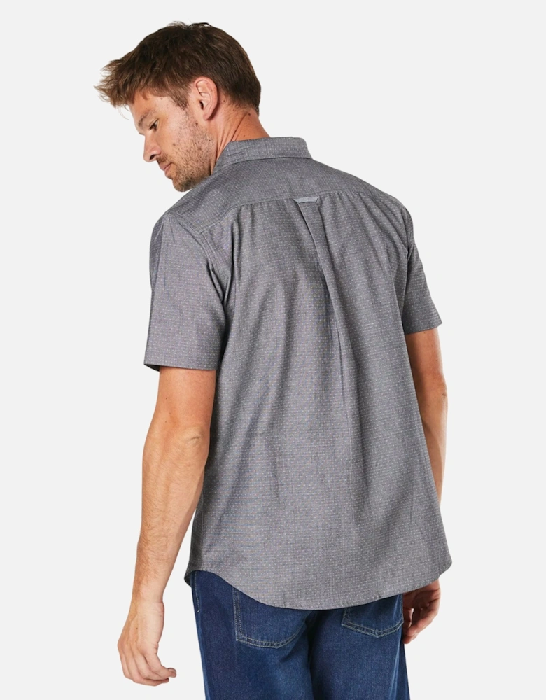 Mens Pin Dot Chambray Short-Sleeved Shirt