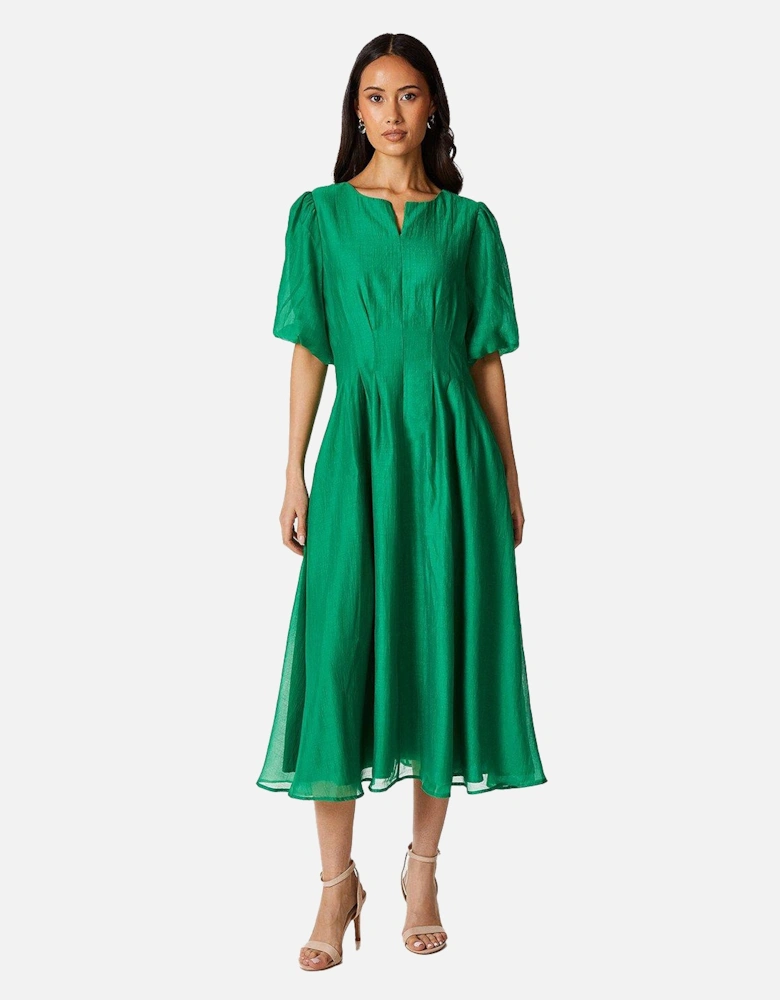 Womens/Ladies Organza Pleated Midi Dress