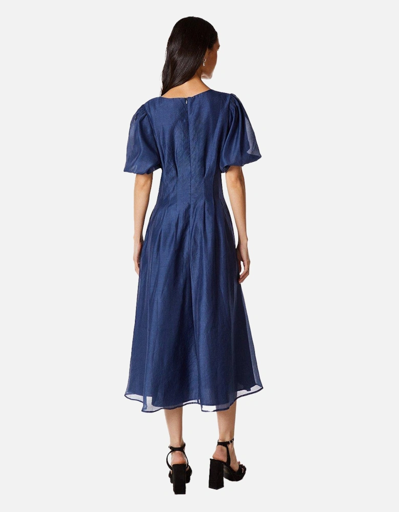 Womens/Ladies Organza Pleated Midi Dress