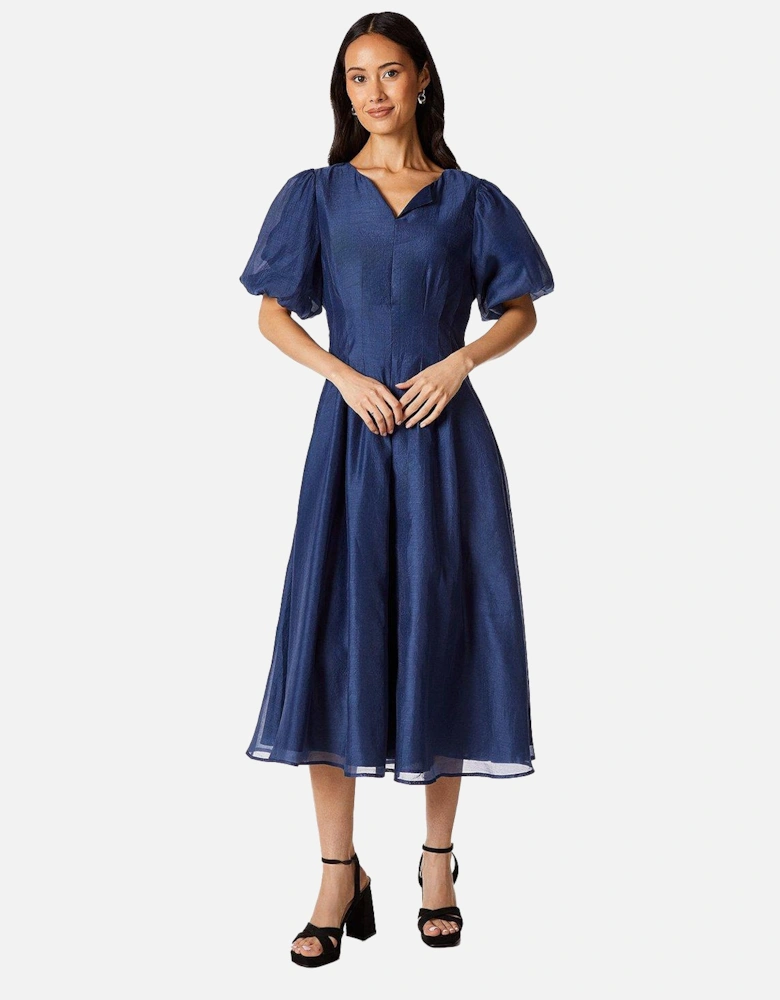 Womens/Ladies Organza Pleated Midi Dress