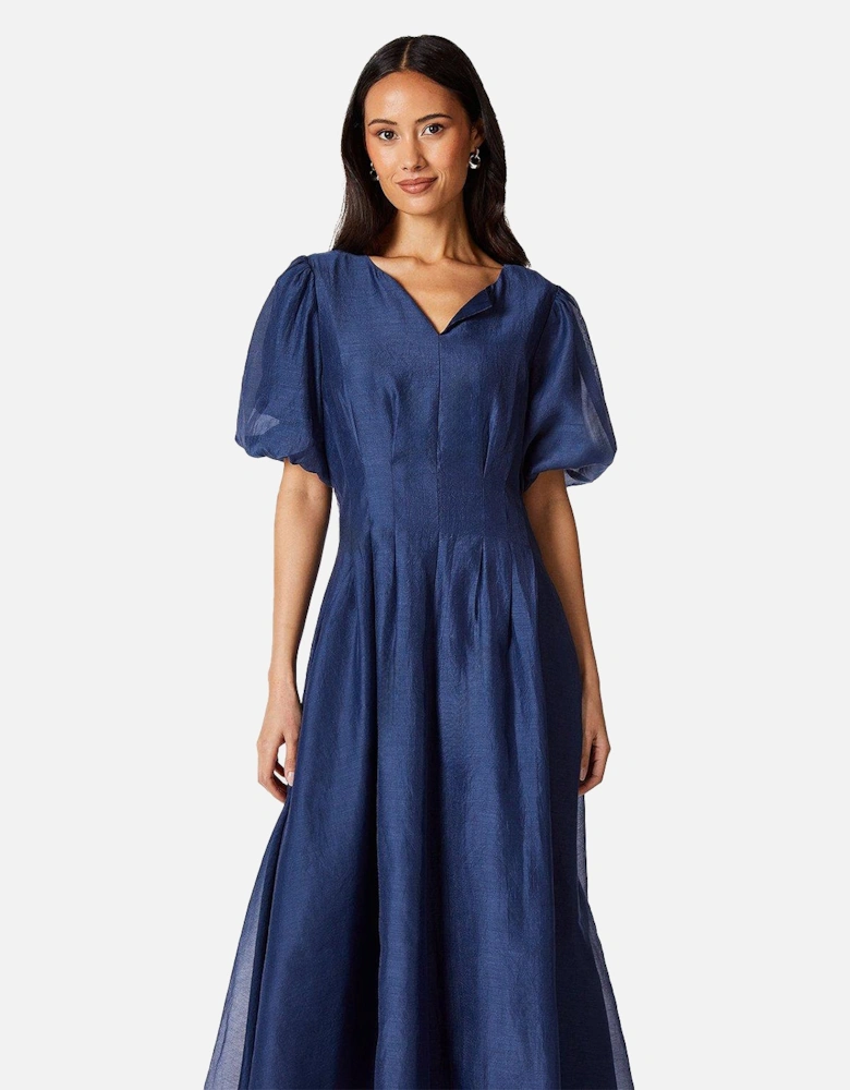 Womens/Ladies Organza Pleated Midi Dress