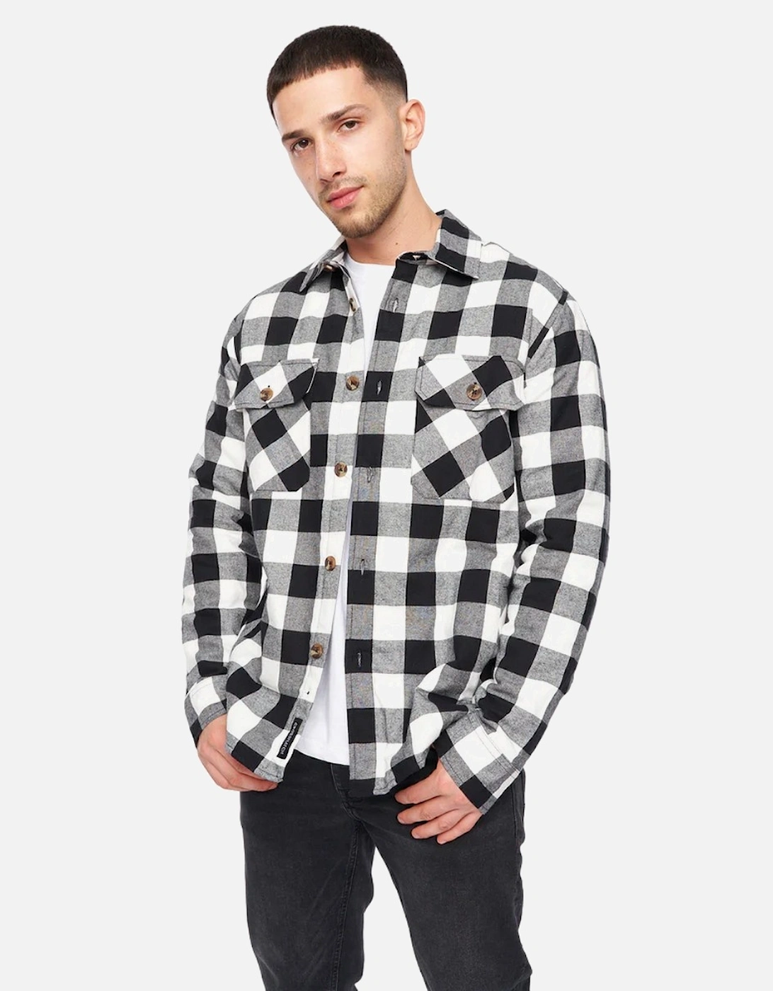 Mens Demaro Checked Lined Overshirt, 4 of 3