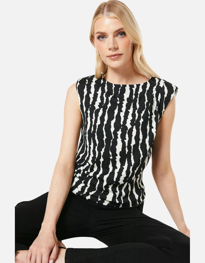 Womens/Ladies Vertical Drape Detail Top